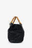 Gucci Black Calfskin Bamboo Shopper Bag with Strap