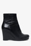 Prada Black Leather Wedge Boots Size 38.5
