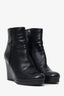 Prada Black Leather Wedge Boots Size 38.5