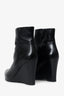 Prada Black Leather Wedge Boots Size 38.5