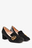 Gucci Black Suede GG Marmont Fringes Pumps Size 38.5