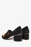 Gucci Black Suede GG Marmont Fringes Pumps Size 38.5