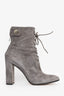 Gianvito Rossi Grey Suede Tie-Heeled Booties Size 40.5