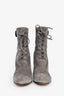 Gianvito Rossi Grey Suede Tie-Heeled Booties Size 40.5