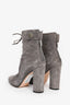 Gianvito Rossi Grey Suede Tie-Heeled Booties Size 40.5