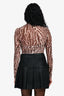 SER.YO.A Brown Leopard Print Sheer Ruched Top Size S