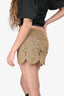 Simone Miller Gold Fabric Metallic Mini Skirt Size S