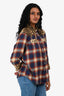 R13 Blue/Red Leopard Plaid Button Down Top Size XS