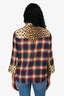 R13 Blue/Red Leopard Plaid Button Down Top Size XS