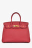 Hermès 2016 Rouge Clemence Leather Birkin 30 GHW