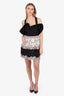 Valentino Black/Pink Bow Detail Sleeveless Lace Dress Size 42