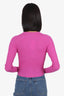 Ganni Pink Merino Wool Ribbed Cardigan Size XS