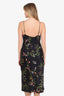 L'Agence Black Silk Floral V-Neck Slip Dress Size 6