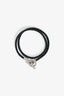Hermes Black/Silver Leather 'Glenan Double Tour' Bracelet