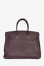 Hermes 2008 Raisin Clemence Leather Birkin 35