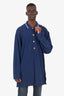 Gucci Navy Interlocking GG Button Polo Shirt Size XL Mens