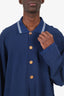 Gucci Navy Interlocking GG Button Polo Shirt Size XL Mens