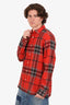 Burberry Red Check Button Down Shirt Size XL Mens