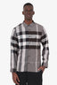 Burberry Grey Check Button Down Shirt Size M Mens