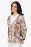 Moschino Pink Fantasy-Print Ribbed Knit Cardigan Size 10