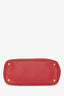 Prada Red Saffiano Small Double Zip Galleria Tote with Strap