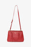 Prada Red Saffiano Small Double Zip Galleria Tote with Strap