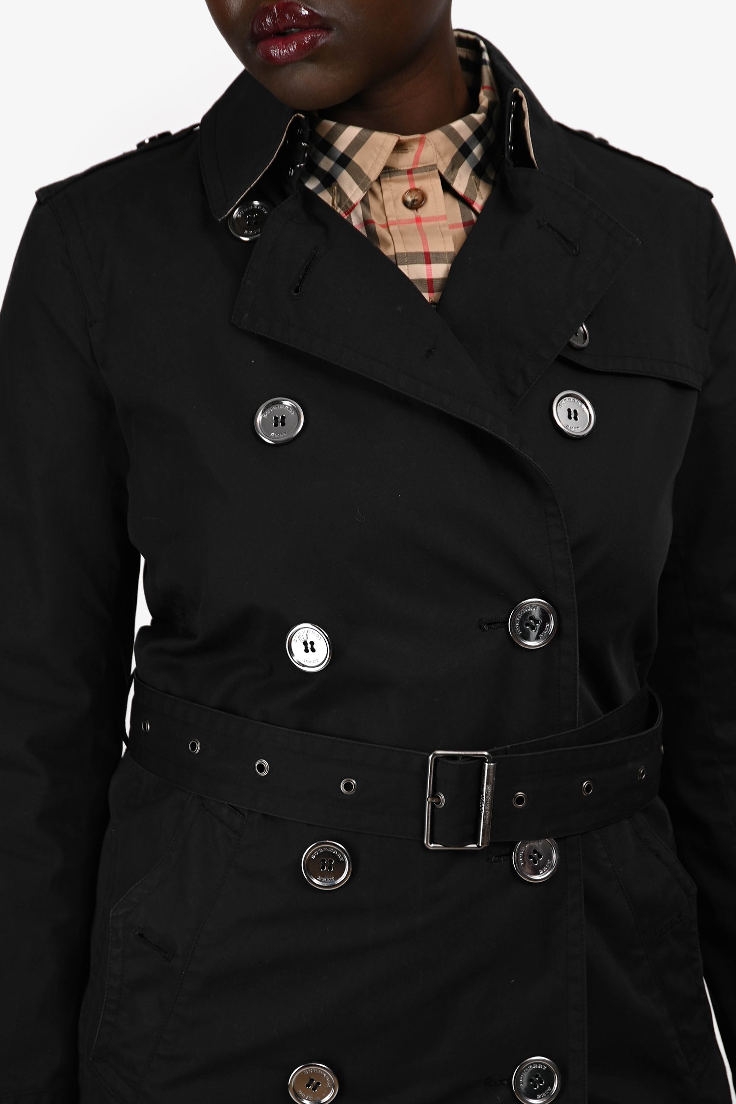 Burberry Brit Black Belted Trench Size 8 – Mine & Yours
