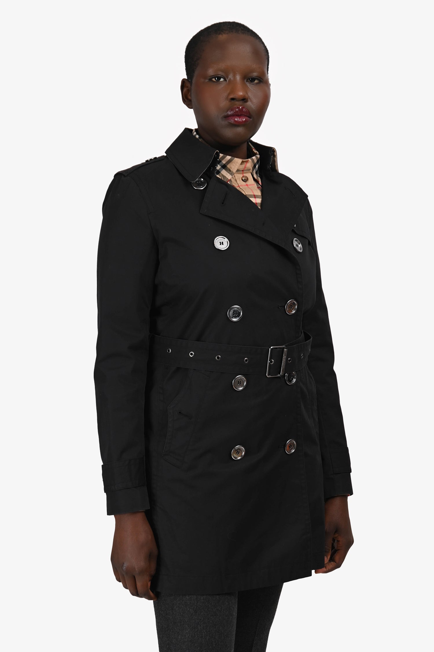Burberry Brit Black Belted Trench Size 8 – Mine & Yours