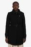 Burberry Brit Black Wool Blend Belted Coat Size 10 US