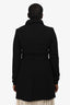 Burberry Brit Black Wool Blend Belted Coat Size 10 US