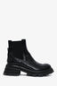 Alexander McQueen Black Leather Ankle Boots Size 37.5