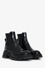 Alexander McQueen Black Leather Ankle Boots Size 37.5