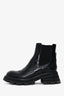 Alexander McQueen Black Leather Ankle Boots Size 37.5
