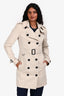 Burberry London Light Beige Midi Belted Trench Coat Size 4