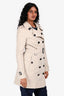 Burberry London Light Beige Midi Belted Trench Coat Size 4