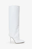 The Attico White Leather Knee High 'Sienna' Boots Size 39