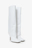 The Attico White Leather Knee High 'Sienna' Boots Size 39