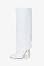 The Attico White Leather Knee High 'Sienna' Boots Size 39