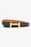 Hermès 2021 Brown/Black Reversible Mini '5382' Buckle 13mm Belt Size 80