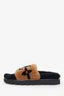 Louis Vuitton 2021 Brown/Black Giant Monogram Print Fur Mink Pool Pillow Comfort Mules Size 39
