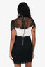 Sandro Black/White Lace Peter Pan Collar Mini Dress Size 1