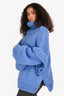 MUMS Blue Cable Knit Turtleneck Chunky Sweater O/S