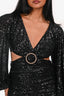 Nadine Merabi Black Sequin Cut Out Mini Dress Size XS
