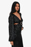Nadine Merabi Black Sequin Cut Out Mini Dress Size XS
