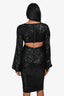 Nadine Merabi Black Sequin Cut Out Mini Dress Size XS