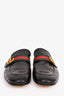 Gucci Black Leather Gold GG Slip-On Loafers Size 11 Mens