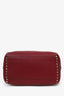 Valentino Red Leather Rockstud Boston Bag