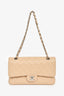 Pre-Loved Chanel™ 2011 Beige Caviar Leather Medium Double Flap Shoulder Bag