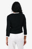 Maje Black/White Knit Scalloped Edge Hem Cardigan Size 1