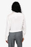 Sandro White Satin Jewel Collared Top Size 1